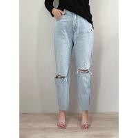 ราคา Pull bear กางเกงยีนส์ทรงบอย แต่งขาด สีอ่อน เอว24 38นิ้ว (24732832516)