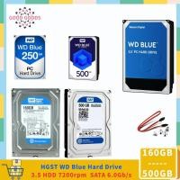 ราคา Hgst WD Blue 160GB 250GB 320GB 500GB HDD ฮาร์ดดิสก์ไดรฟ์เดสก์ท็อป 7200 RPM SATA 6Gb s 32MB แคช 3 5 นิ้ว WD5000AZLX (27604680907)