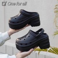 ราคา TX558 รองเท้าหัวโต แบบสวม เสริมส้น 9 cm สวยเท่ มีสายรัดส้น แบบยอดนิยม เบานุ่มใส่สบาย รองเท้าแตะแพลตฟอร์ม สำหรับผู้หญิง (28651497817)