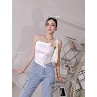 ราคา CottonCandy New Rose Top เกาะอกผ้าเนื้อดีแต่งดอกคาเมเลียโทนสีพาสเทล (26252232535)