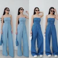 ราคา ADASTUDIO INTUON จั้มเกาะอกยีนส์กางเกงขายาว แต่งกระดุมหน้าและชิปหน้า กระบอกใหญ่ (25881256484)