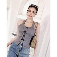 ราคา CottonCandy New Milly Korea Top เสื้อคล้องคอผ้าทวีตชาแนล โชว์หลัง แต่งโบว์คิ้วท์ๆ (24226834697)
