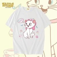 ราคา ส่งฟรี WS0093 เสื้อยืดโอเวอร์ไซส์ เสื้อยืดเกาหลี ผ้าคอตตอน100 เสื้อยืด Marie มารี แมวมารี WAFFLE STUDIO (24669365088)
