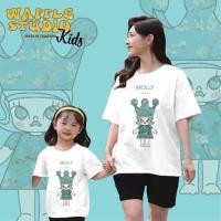 ราคา ส่งฟรี เสื้อครอบครัว เสื้อยืดโอเวอร์ไซส์ เสื้อคู่แม่ลูก ชุดครอบครัว ชุดพ่อแม่ลูก Cotton 100 WAFFLE STUDIO (29104512601)