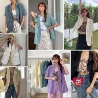 ราคา สุดฮิตเสื้อโค้ตผู้หญิงแขนสั้นสีพื้นๆสวยๆสไตล์เกาหลี เสื้อคลุมแฟชั่นเสื้อใส่ด้านนอกผ้าสวมใส่สบาย ราคาโปรโมชั่น (18232932621)