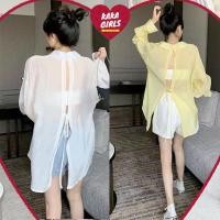 ราคา เสื้อเชิ้ตคอปกชีฟองผ้าบางใส่สบาย ไม่ร้อน (22642102602)