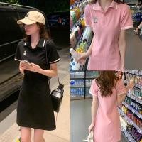 ราคา ชุดโปโลชุดสั้นตรงชุดเดรสพร้อมปลอกคอ (22006359540)