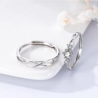ราคา Guanming เงินเครื่องประดับ Intertwined รักแหวนคู่หญิง S925 เงินเพชรเปิดแหวนผู้ชายผู้หญิงคู่เครื่องประดับแหวน (28504695223)