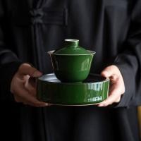 ราคา แก้วชงชา ชุดชงชา ชุดน้ำชาถาด Retro Cover Bowl ถาดรองก้นชาถาดเซรามิคสำหรับใช้ในบ้าน (28152068050)