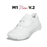ราคา รองเท้าผ้าใบสีขาว ดำ หนัง พละ ใส่ทำงาน ใส่เที่ยว Hunker รุ่น M1 คาดแปะ ไซส์ 36 41 พร้อมส่ง (19982707347)