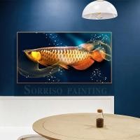 ราคา โปสเตอร์ภาพวาดผ้าใบ รูปปลามังกร สีทอง สไตล์นอร์ดิก โมเดิร์น สําหรับตกแต่งผนังบ้าน ร้านอาหาร (15962642879)