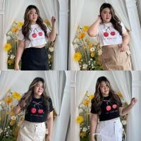 ราคา เสื้อครอปสาวอวบ ลายเชอร์รี่ Crop cherry (23864237050)
