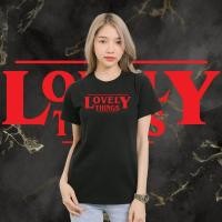 ราคา เสื้อยืด stranger things parody เสื้อยืดคอกลมสกรีน Lovely things (19916355202)