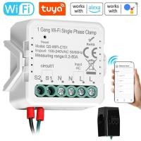 ราคา Tuya WiFi 2 Gang 80A Single Phase Clamp พลังงานแสงอาทิตย์ PV Bidirectional Two Way Energy Meter Mobilephone APP ควบคุม Current Transformer Schedule Timer Home Automation อุปกรณ์ (26654887159)