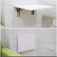 ราคา 2ชิ้น สแตนเลสพับสามเหลี่ยมชั้นวางติดผนังพับชั้นวางโต๊ะเขียนหนังสือ White (19732611632)