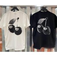 ราคา สต็อกพร้อม แฟชั่นผลไม้สีดํา8พิมพ์ชุดลําลองหัวถนนสูงหลวมเสื้อยืดผู้ชายและผู้หญิงขายส่ง (28054614274)