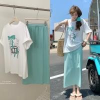 ราคา Set 2 pcs เสื้อยืดแขนสั้น สกรีนลาย กระโปรงเอวยางยืด TAG Y JIA STUDIO (28504531696)