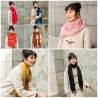 ราคา ผ้าพันคอแคชเมียร์ Cashmere ผ้าคลุมไหล่ ผ้าพันคอกันหนาว 200x35 cm (21587328143)