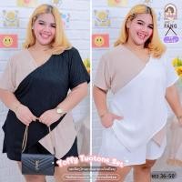 ราคา ส่งฟรี เสื้อ กางเกง ซ373 ชุดเซ็ตไขว้หน้า ชุดเซตคนอ้วน พลัสไซส์ ขาสั้นผ้าท๊อฟฟี่ ชุดเซ็ตสาวอวบไซส์ใหญ่ (27904544635)