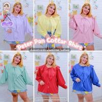 ราคา ส่งฟรี A162 เสื้อคอปกสาวอวบ รุ่นซาร่า เสื้อแขนยาวคนอ้วน พลัสไซส์ สีพาสเทล ผ้าไหมอิตาลี ไซส์ใหญ่ (29153824319)