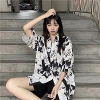 ราคา เสื้อฮาวายหญิง เสื้อเชิ้ต แขนสั้น ลายดำขาวทรงหลวม เหมาะสำหรับผู้หญิง ใส่สบาย เสื้อแฟชั่นผู้หญิงสไตล์เกาหลีมาใหม่ (25566836331)