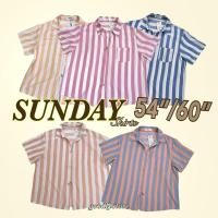 ราคา Goodly เสื้อเชิ๊ตซิป ลายทางสาวอวบ อก 54 60 (27200367138)