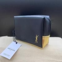 ราคา ของแท้ 100 อเมริกันดั้งเดิม YSL คุณภาพสูงกระเป๋าเครื่องสำอางกระเป๋าถือแบบพกพาสีดำ (25317878431)