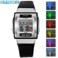 ราคา SYNOKE นาฬิกาข้อมือเด็กสายซิลิโคนกันน้ำ LED นาฬิกาสปอร์ตลำลองส่องสว่างแบบดิจิตอล (19611505217)