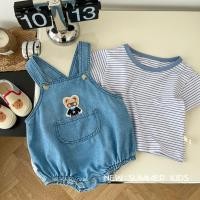 ราคา NT baby สินค้าพร้อมส่ง ชุดเด็กผู้ชาย เด็กผู้หญิง เสื้อผ้าเด็กอ่อน จั๊มสูทรอมเปอร์ แขนสั้น เสื้อ เอี๊ยมยีนส์ (22388547976)