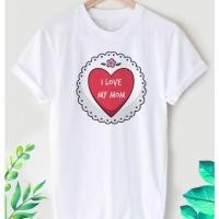 ราคา เสื้อยืดวันแม่ I Love My Mom ลายหัวใจสีแดง เนื้อผ้าTK ใส่สบาย คอกลม คอวี ไซส์เด็ก ผู้ใหญ่ (26405299943)
