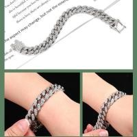 ราคา AA27 สร้อยข้อมือสแตนเลส ฝังเพรชโซ่คิวบา 12 mm เพชรเต็มสไตล์ฮิปฮอป (21786188291)