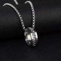 ราคา AA09 สร้อยคอแหวนหมุน stainless steel สร้อยคอชาย หญิง (19995188111)