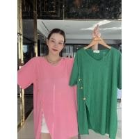 ราคา D78 เสื้อมินิเดรสตัวยาว แต่งกระดุมทอง สาวอวบ อกใหญ่ TinySherbet (27754535416)