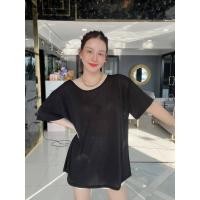 ราคา D16 NEW เสื้อยืดผ่าหลังผ้าสลาฟ อกใหญ่ใส่สบาย ไม่ร้อน ยาวคลุมสะโพก งานป้ายTinysherbet (24632962272)