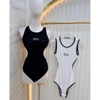 ราคา mnv shop body suit บอดี้สูท ปักด้านหน้าเว้าหลังแต่งแถบผ้าเรย่อน (28105382438)