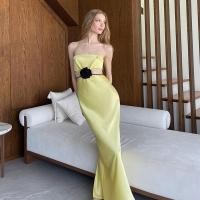 ราคา ชุดเดรส ผ้าซาติน เปิดไหล่ เปิดหลัง เซ็กซี่ สําหรับผู้หญิง (22056191447)