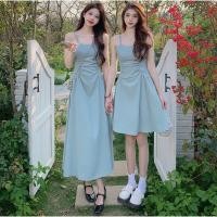 ราคา A sheep shop ใหม่ ชุดเดรสแฟชั่นสายเดี่ยว สีเขียวอมฟ้า สีดำ ด้านข้างย่น ทรงสวยเข้ารูป มีสั้นและยาวให้เลือกค่ะ (26555569007)
