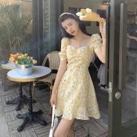 ราคา A sheep shop ชุดเดรสกระโปรงสั้นเหนือเข่า ลายดอกไม้ แขนตุ๊กตา สีเหลือง สีชมพู ผ้าชีฟองใส่สบาย รุ่นใหม่ (10664495394)