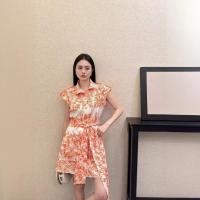 ราคา DIO Summer New Simple and Light Luxury Floral Print 3D Cutting All Matching Sleeveless Shirt Dress (28405571237)
