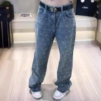 ราคา Diesel Early Autumn New Retro American Love Rhinestone Washed High Waist Wide Leg Classic Jeans (28205571029)