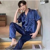 ราคา ชุดนอนแขนสั้นขายาว ผ้าซาติน นุ่มลื่น ใส่สบาย ไม่ร้อน ไม่อึดอัด S8 (24124760576)