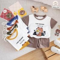ราคา เสื้อยืดกางเกงเด็ก ชุดเซ็ตเด็ก ลายหมีแบร์ line friend (22537568712)