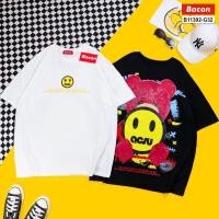 ราคา เสื้อยืดโอเวอร์ไซส์ oversize ลายยิ้มเหลือง (22366642855)