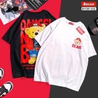 ราคา เสื้อยืดโอเวอร์ไซส์ oversize ลายหมี dancer never bear (20488289098)