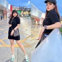 ราคา เดรสสีพื้น คอโปโล ซิปหน้ายาว สาวอวบ ลำลอง เดรสสาวอวบ ใส่สบาย เดรสสั้น Dress06 (24562238093)