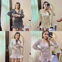 ราคา เดรสลายดอกหวานสมอคสะโพก ป้ายMaefongcloset เสื้อผ้าผู้หญิง เสื้อผ้าสาวอวบ Clothing Lady Dress58 (29155565689)