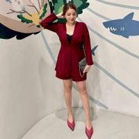 ราคา จั๊มสั้น สีพื้นทรงกระโปรงกางเกง ผ่าหน้า หลัง สาวอวบ ไม่รวมเข็มขัด Jumz05 (25564963197)