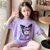 ราคา Sanrio Kuromi ชุดนอนเด ็ กหญิงฤดูร ้ อนผ ้ าไหมน ้ ําแข ็ งบางเครื ่ องปรับอากาศเสื ้ อผ ้ าเด ็ ก Cool Home เสื ้ อผ ้ าสไตล ์ ใหม ่ อินเทรนด ์ K7 (27000346633)