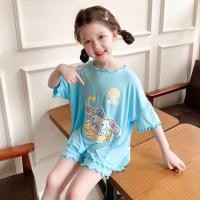 ราคา Kuromi Sanrio เด ็ กผู ้ หญิง Loungewear ผ ้ าไหมน ้ ําแข ็ งน ่ ารักการ ์ ตูน kuromi Melody อบเชยสุนัขสตรอเบอร ์ รี ่ หมี Loungewear ชุดสองชิ ้ น K7 (27000346631)