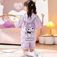 ราคา Sanrio Kuromi สาวชุดนอนผ ้ าไหมน ้ ําแข ็ งฤดูร ้ อนสไตล ์ ใหม ่ ขนาดกลางเด ็ กใหญ ่ แขนสั ้ นบางสไตล ์ สาวน ้ อย Homewear ชุด K7 (26300341840)